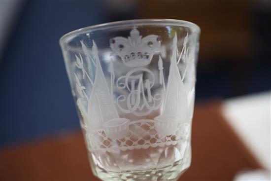 A soda glass goblet, early 20th century, 19.5cm